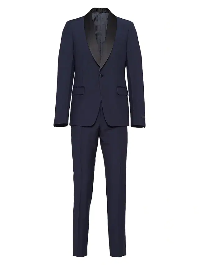 Men's Single-Breasted Wool and Mohair Tuxedo - Blue