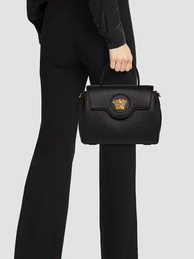 Versace Women's Medium La Medusa Leather Top Handle Bag - Black Gold | Thumbnail 4