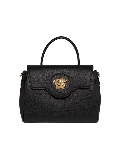 Versace Women's Medium La Medusa Leather Top Handle Bag - Black Gold | Thumbnail 1