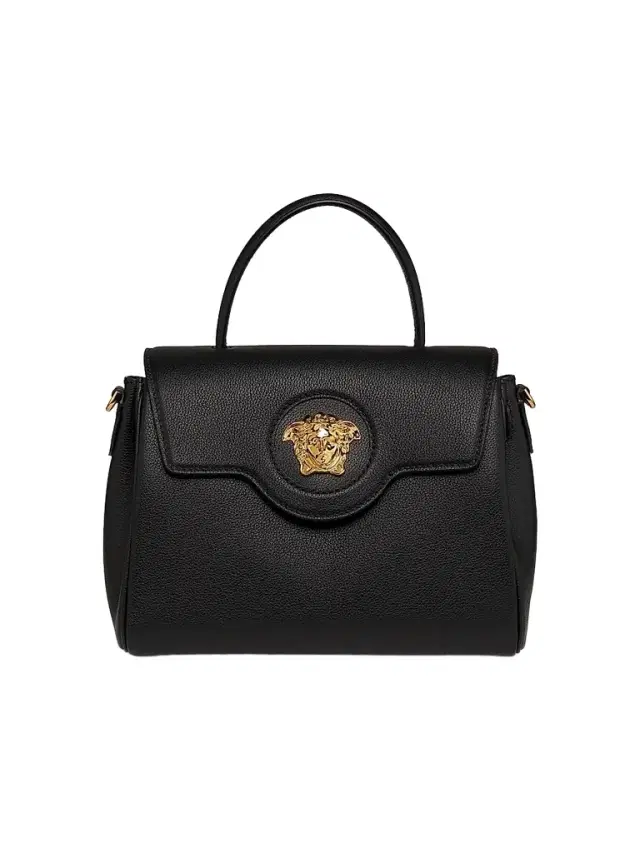 Versace Women's  La Medusa Leather Top Handle Bag - Black Gold