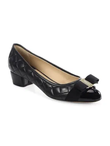 Ferragamo Women's Vara 30MM Quilted Leather Pumps - Black - Size 10.5 | Thumbnail 2 Ferragamo Women's Vara 30MM Quilted Leather Pumps - Black - Size 10.5 | Thumbnail 2
