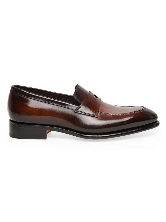 Men's Carter Leather Penny Loafers - Dark Brown