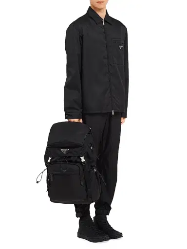 Prada Men's Re-Nylon and Saffiano Leather Backpack - Black - Size 0 | Thumbnail 7 Prada Men's Re-Nylon and Saffiano Leather Backpack - Black - Size 0 | Thumbnail 7
