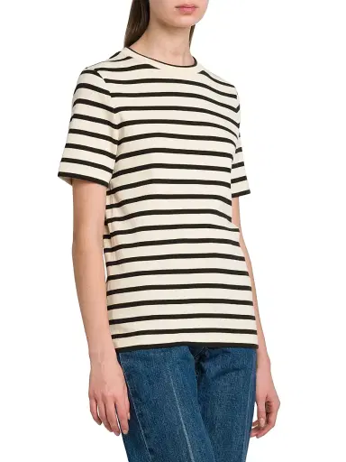 Jil Sander Women's Striped Cotton T-Shirt - Bluejay | Thumbnail 4