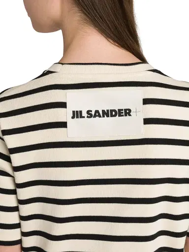 Jil Sander Women's Striped Cotton T-Shirt - Bluejay | Thumbnail 6