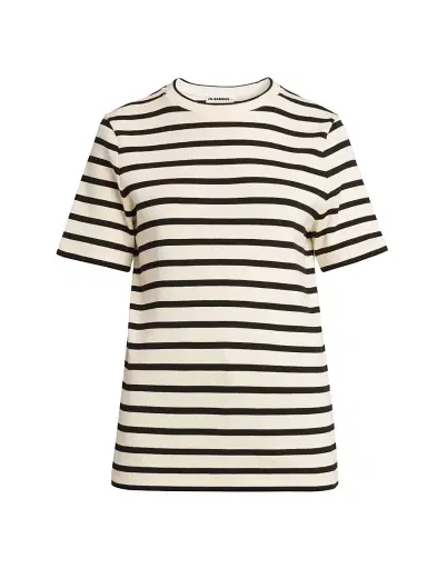 Jil Sander Women's Striped Cotton T-Shirt - Bluejay | Thumbnail 1