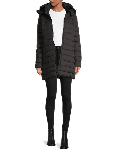 Save the Duck Women's Dorothy Quilted Long Coat - Black | Thumbnail 2 Save the Duck Women's Dorothy Quilted Long Coat - Black | Thumbnail 2
