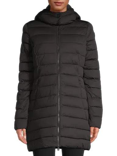 Save the Duck Women's Dorothy Quilted Long Coat - Black | Thumbnail 3 Save the Duck Women's Dorothy Quilted Long Coat - Black | Thumbnail 3