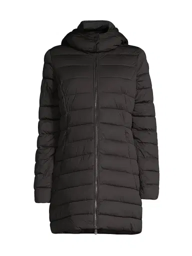 Save the Duck Women's Dorothy Quilted Long Coat - Black | Thumbnail 1 Save the Duck Women's Dorothy Quilted Long Coat - Black | Thumbnail 1