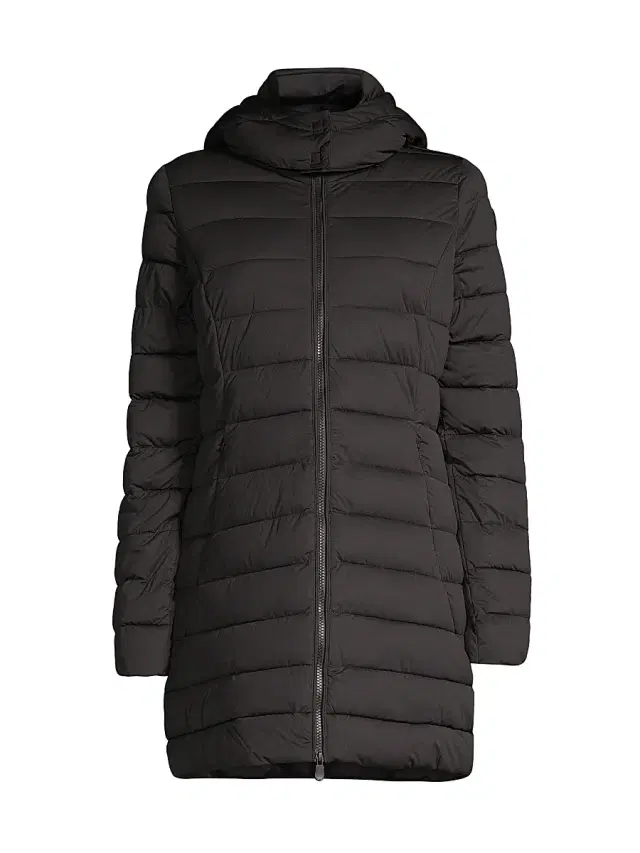 Women's Dorothy Quilted Long Coat - Black