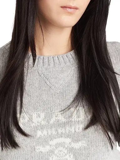 Prada Women's Wool and Cashmere Crewneck Sweater - Grey - Size 10 | Thumbnail 3