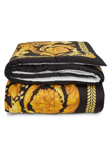 Versace Barocco Reversible King Comforter - White Gold Black King | Thumbnail 2 Versace Barocco Reversible King Comforter - White Gold Black King | Thumbnail 2