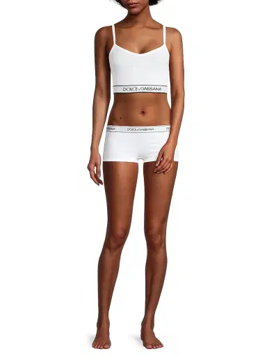 Dolce & Gabbana Women's Logo Band Boyshorts - Bianco Ottico - Size XL | Thumbnail 2 Dolce & Gabbana Women's Logo Band Boyshorts - Bianco Ottico - Size XL | Thumbnail 2