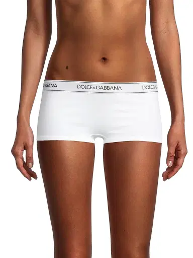 Dolce & Gabbana Women's Logo Band Boyshorts - Bianco Ottico - Size XL | Thumbnail 3 Dolce & Gabbana Women's Logo Band Boyshorts - Bianco Ottico - Size XL | Thumbnail 3
