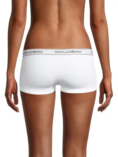 Dolce & Gabbana Women's Logo Band Boyshorts - Bianco Ottico - Size XL | Thumbnail 4 Dolce & Gabbana Women's Logo Band Boyshorts - Bianco Ottico - Size XL | Thumbnail 4