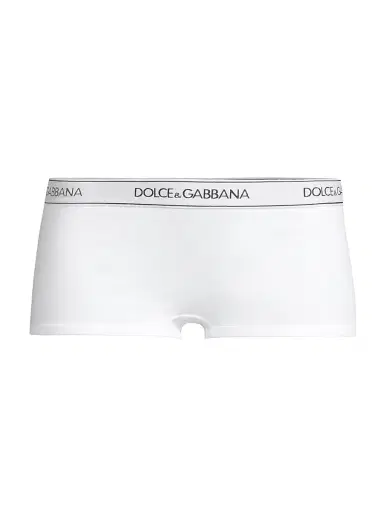 Dolce & Gabbana Women's Logo Band Boyshorts - Bianco Ottico - Size XL | Thumbnail 1 Dolce & Gabbana Women's Logo Band Boyshorts - Bianco Ottico - Size XL | Thumbnail 1