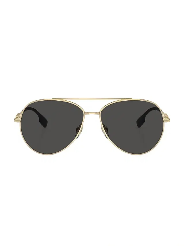 Women's 58MM Pilot Sunglasses - Light Gold Black