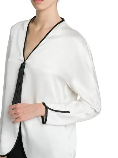 Giorgio Armani Women's Tassel-Embellished Silk Jacket | Thumbnail 6 Giorgio Armani Women's Tassel-Embellished Silk Jacket | Thumbnail 6