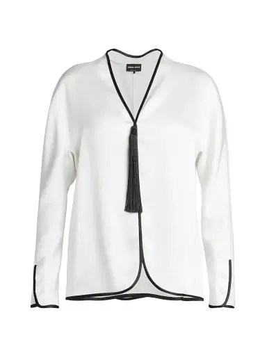 Giorgio Armani Women's Tassel-Embellished Silk Jacket | Thumbnail 1 Giorgio Armani Women's Tassel-Embellished Silk Jacket | Thumbnail 1