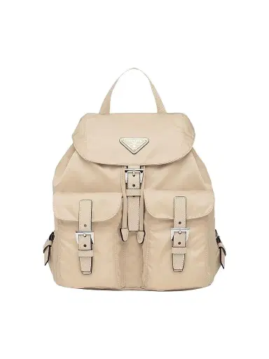 Prada Women's Small Re-Nylon Backpack - Beige | Thumbnail 1 Prada Women's Small Re-Nylon Backpack - Beige | Thumbnail 1