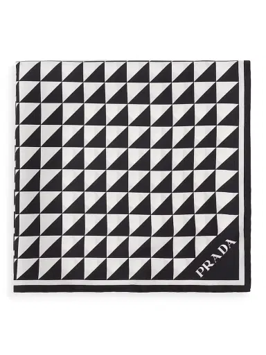 Prada Women's Printed Silk Twill Scarf | Thumbnail 2