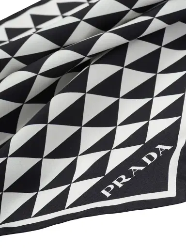 Prada Women's Printed Silk Twill Scarf | Thumbnail 3