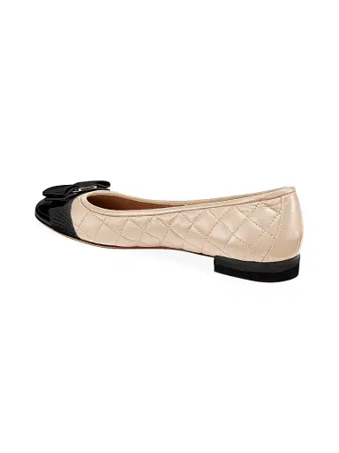 Ferragamo Women's Varina Leather Ballet Flats - New Bisque Nero - Size 11 | Thumbnail 3 Ferragamo Women's Varina Leather Ballet Flats - New Bisque Nero - Size 11 | Thumbnail 3