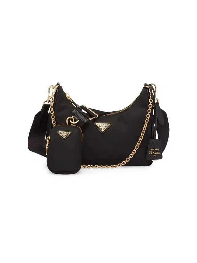 Prada Women's Re-Edition 2005 Re-Nylon Bag - Black Gold