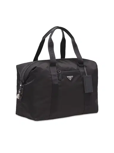 Prada Men's Re-Nylon and Saffiano Leather Duffle Bag - Black | Thumbnail 3 Prada Men's Re-Nylon and Saffiano Leather Duffle Bag - Black | Thumbnail 3