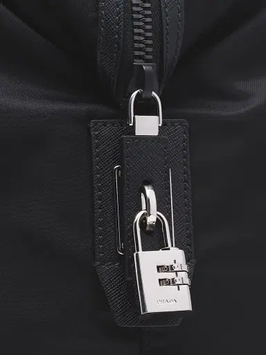 Prada Men's Re-Nylon and Saffiano Leather Duffle Bag - Black | Thumbnail 6 Prada Men's Re-Nylon and Saffiano Leather Duffle Bag - Black | Thumbnail 6