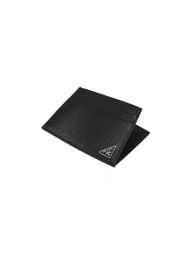 Prada Men's Saffiano Leather Card Holder - Black | Thumbnail 2
