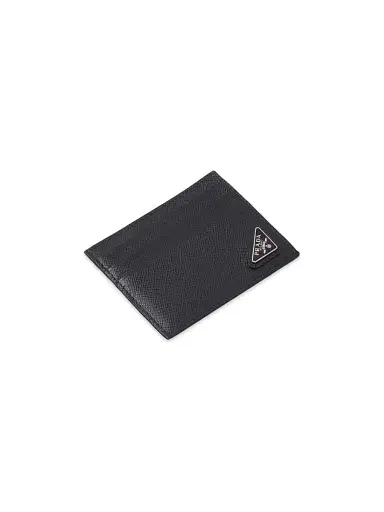 Prada Men's Saffiano Leather Card Holder - Black | Thumbnail 2 Prada Men's Saffiano Leather Card Holder - Black | Thumbnail 2