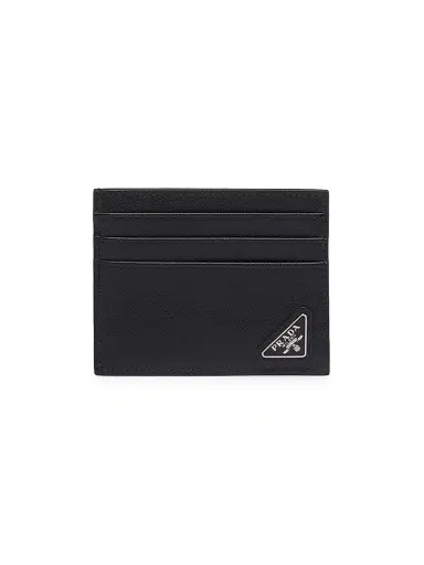 Prada Men's Saffiano Leather Card Holder - Black | Thumbnail 1 Prada Men's Saffiano Leather Card Holder - Black | Thumbnail 1