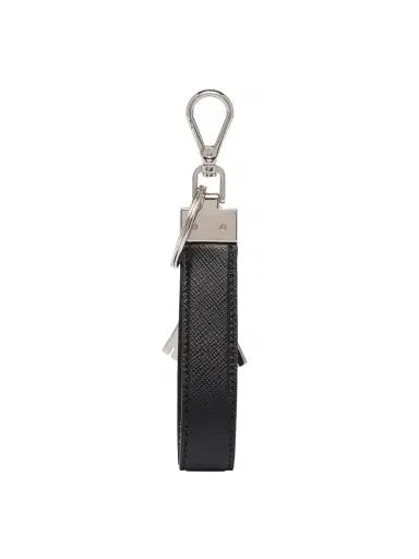Prada Men's Saffiano Leather Keychain - Black | Thumbnail 2