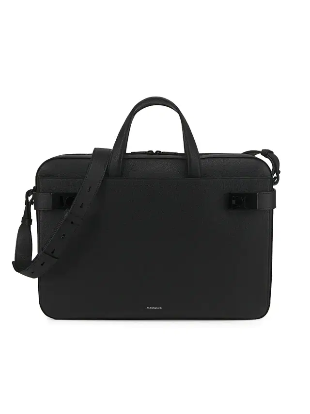 Men's Twins Leather Shoulder Bag - Nero Men's Twins Leather Shoulder Bag - Nero