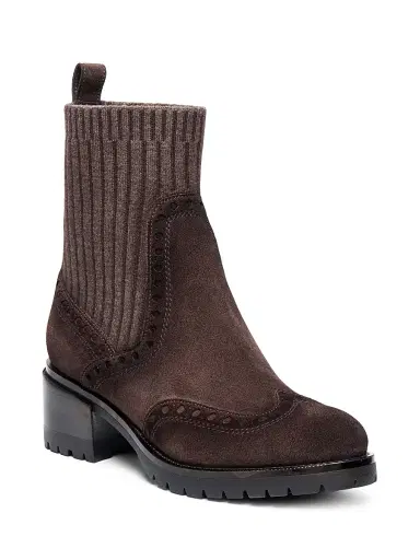 Santoni Women's Brogue-Detail Chelsea Booties - Brown - Size 7 | Thumbnail 2