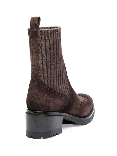 Santoni Women's Brogue-Detail Chelsea Booties - Brown - Size 7 | Thumbnail 3