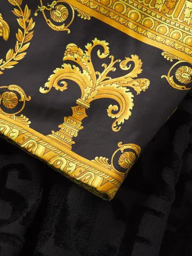 Versace Women's Monogram Bathrobe - Black - Size Medium | Thumbnail 6