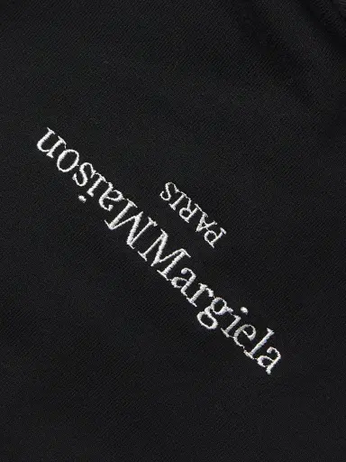 Maison Margiela Men's Reversed Logo Hoodie - Black White | Thumbnail 6 Maison Margiela Men's Reversed Logo Hoodie - Black White | Thumbnail 6