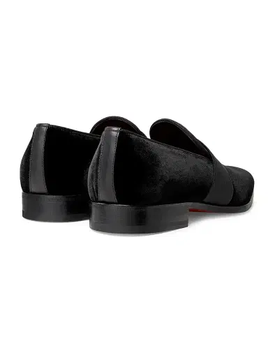 Santoni Men's Isomer Velvet Loafers - Black - Size 11.5 | Thumbnail 3