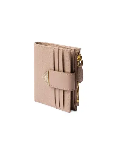 Prada Women's Small Saffiano and Smooth Leather Wallet - Pink | Thumbnail 4