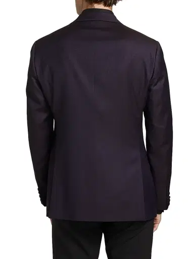 Giorgio Armani Men's Wool One-Button Dinner Jacket - Purple | Thumbnail 5 Giorgio Armani Men's Wool One-Button Dinner Jacket - Purple | Thumbnail 5