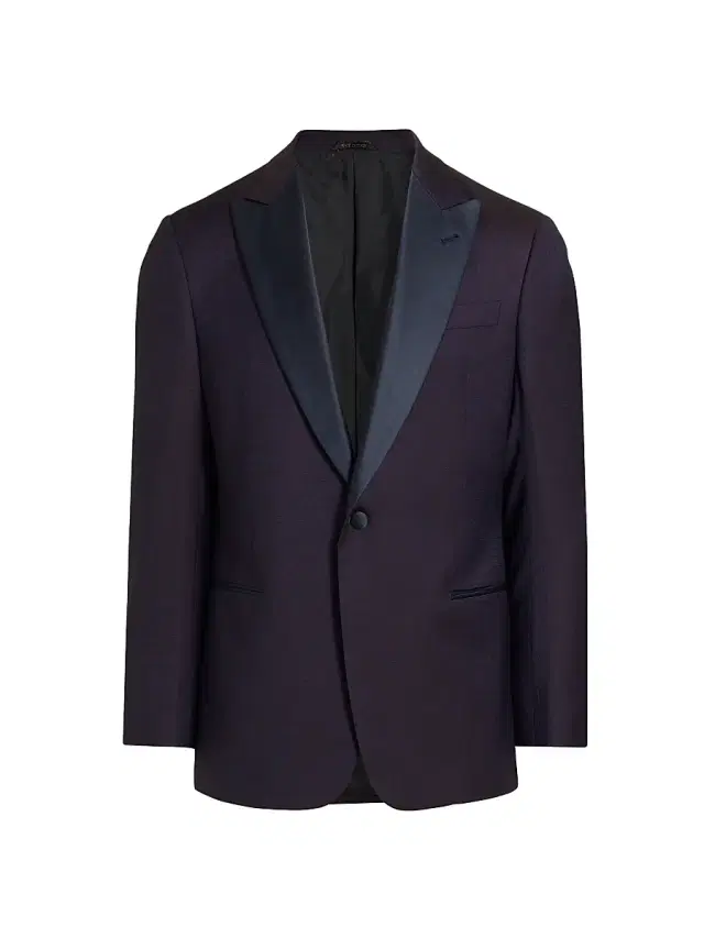 Giorgio Armani Men's Wool One-Button Dinner Jacket - Purple