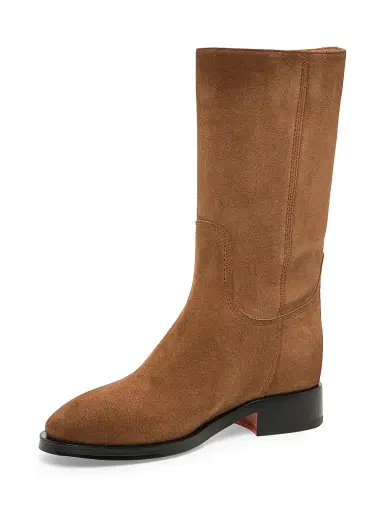 Santoni Women's Fleeces Suede Mid-Calf Boots - Cognac - Size 11 | Thumbnail 5 Santoni Women's Fleeces Suede Mid-Calf Boots - Cognac - Size 11 | Thumbnail 5