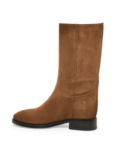 Santoni Women's Fleeces Suede Mid-Calf Boots | Thumbnail 6
