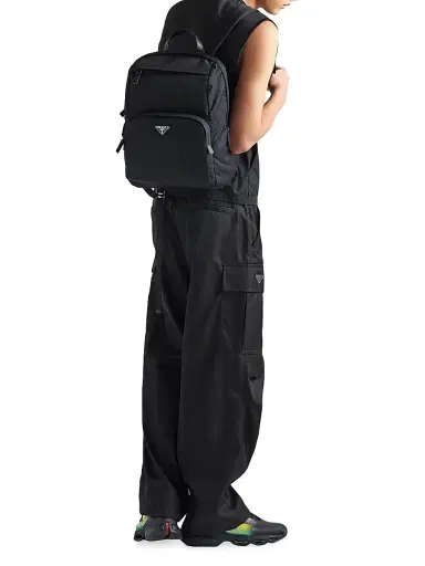 Prada Men's Re-Nylon and Saffiano Leather Backpack - Black - Size 0 | Thumbnail 2 Prada Men's Re-Nylon and Saffiano Leather Backpack - Black - Size 0 | Thumbnail 2