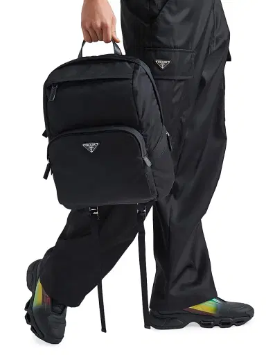 Prada Men's Re-Nylon and Saffiano Leather Backpack - Black - Size 0 | Thumbnail 7 Prada Men's Re-Nylon and Saffiano Leather Backpack - Black - Size 0 | Thumbnail 7