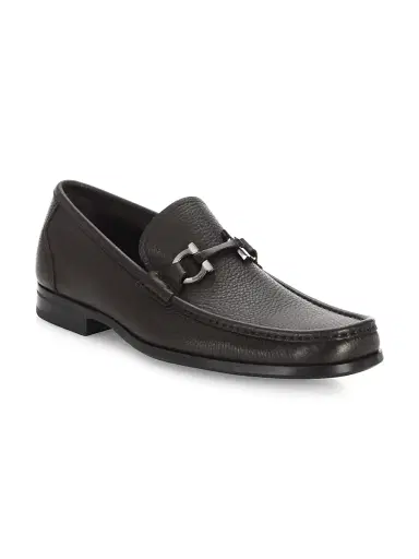 Ferragamo Men's Grandioso Gancini Bit Leather Loafers | Thumbnail 1