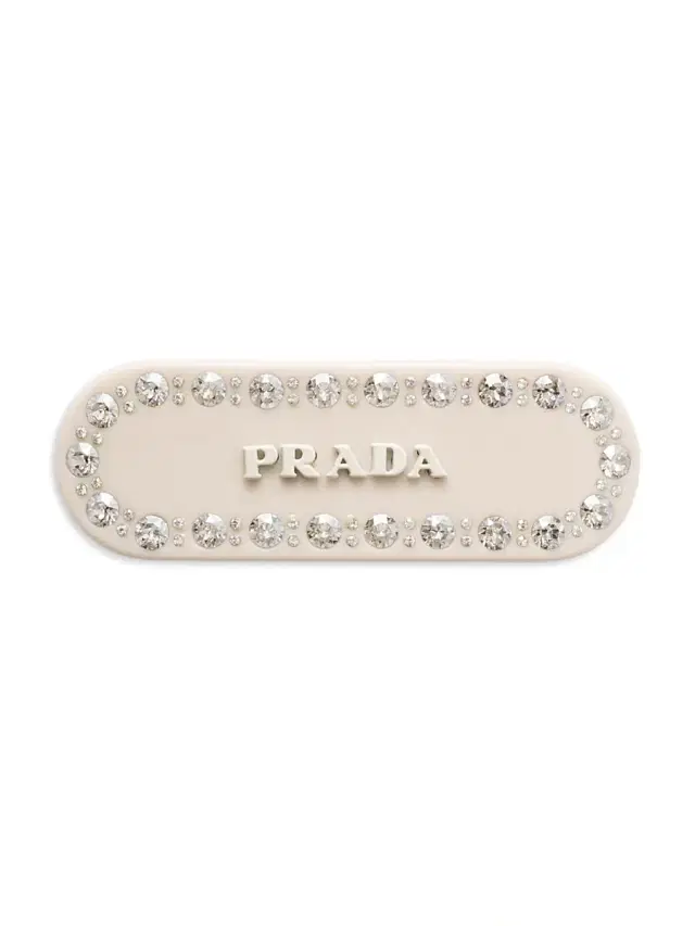 Prada Women's Plex Hair Clip - Beige Silver