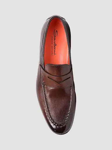 Santoni Men's Leather Penny Loafers | Thumbnail 5 Santoni Men's Leather Penny Loafers | Thumbnail 5